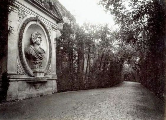 Old photograph of the bust of Belisarius in Villa Ludovisi, Rome