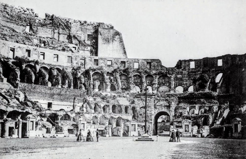 Old photograph of the Stations of the Cross, Colosseum, Rome