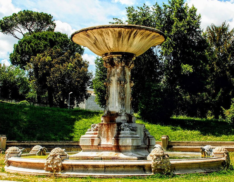 One of the twin fountains of the Valle Giulia, Rome