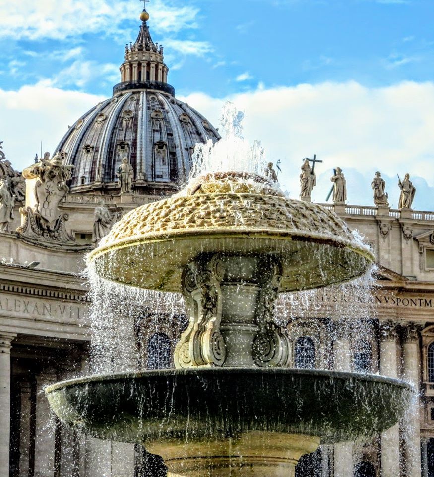 One of the twin fountains, St Peter's Square, Rome