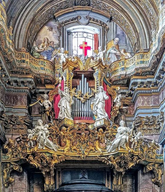 Organ (1736) by Hans Conrad Wehrle, the church of Santa Maria Maddalena, Rome