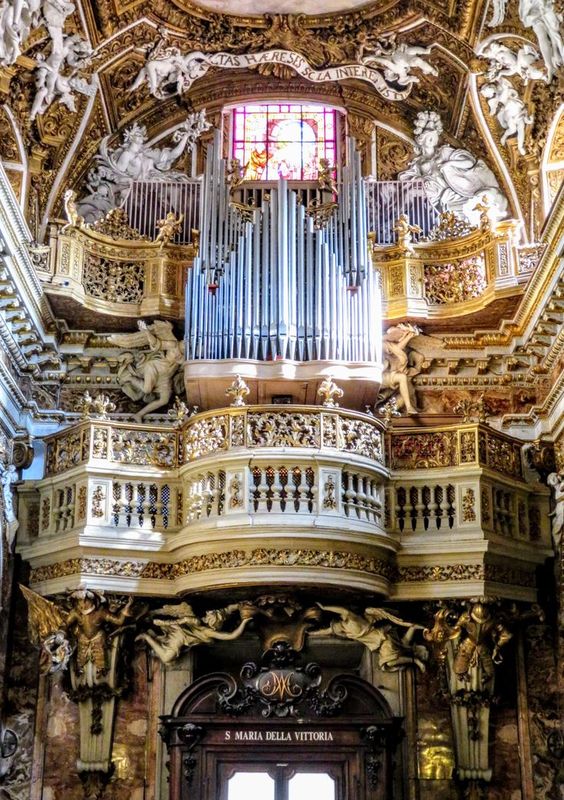 Organ and cantoria by Mattia de' Rossi (1637-95), church of Santa Maria della Vittoria, Rome