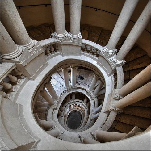 Oval Staircase by Borromini, Palazzo Barberini, Rome