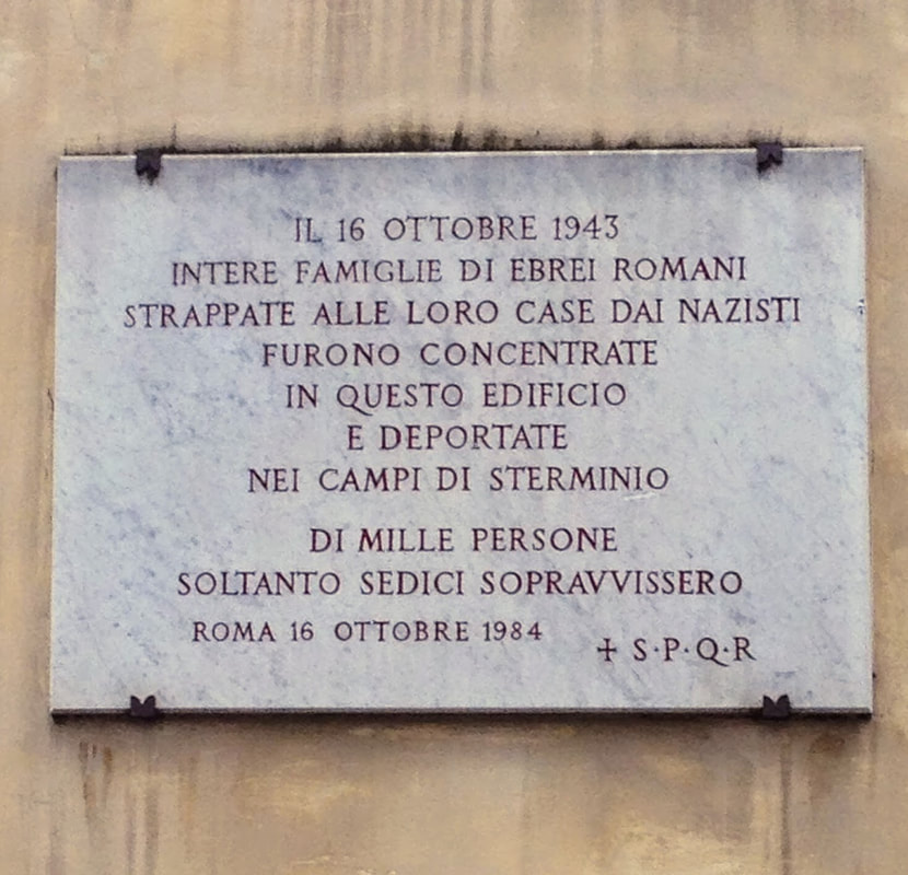 Plaque, Largo 16 Ottobre 1943, Rome