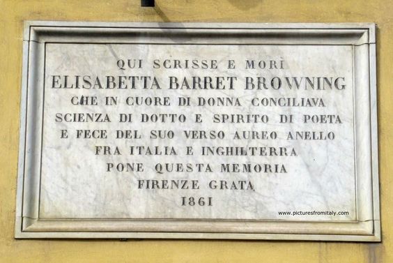 Plaque to Elizabeth Barrett Browning, Casa Guidi, Florence