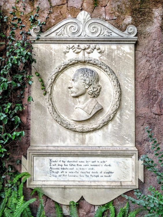 Plaque to Keats, Protestant Cemetery, Rome