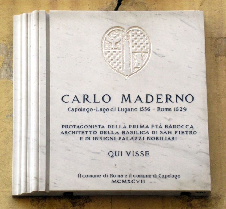 Plaque to the architect Carlo Maderno (1556-1629), Via dei Banchi Nuovi, Rome
