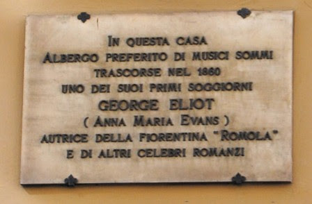 Plaque to the writer George Eliot, Via Tornabuoni, Florence