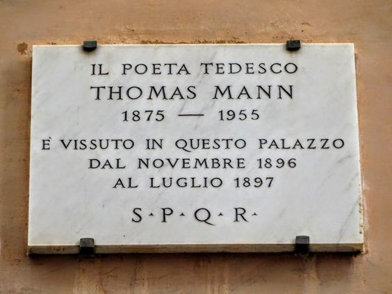 Plaque to Thomas Mann, Via del Pantheon, Rome