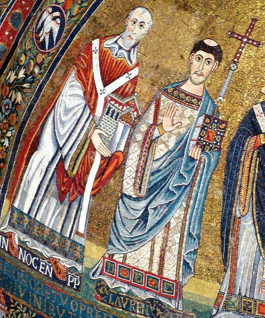 Pope Innocent II and St Lawrence, mosaic of Santa Maria in Trastevere, Rome