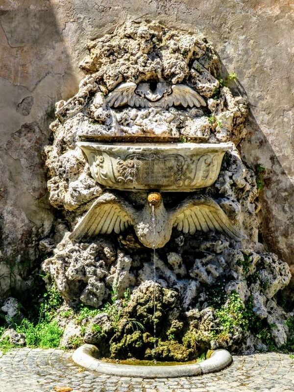 A fountain in the Giardino di Sant' Alessio, Rome