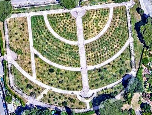 Aerial view of the Rose Garden, Rome
