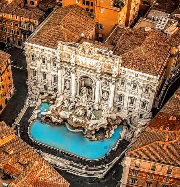 Aerial view of the Trevi Fountain, Rome