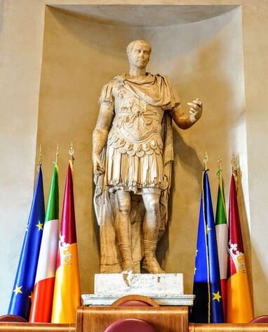 Ancient marble statue of Julius Caesar, Palazzo Senatorio, Rome