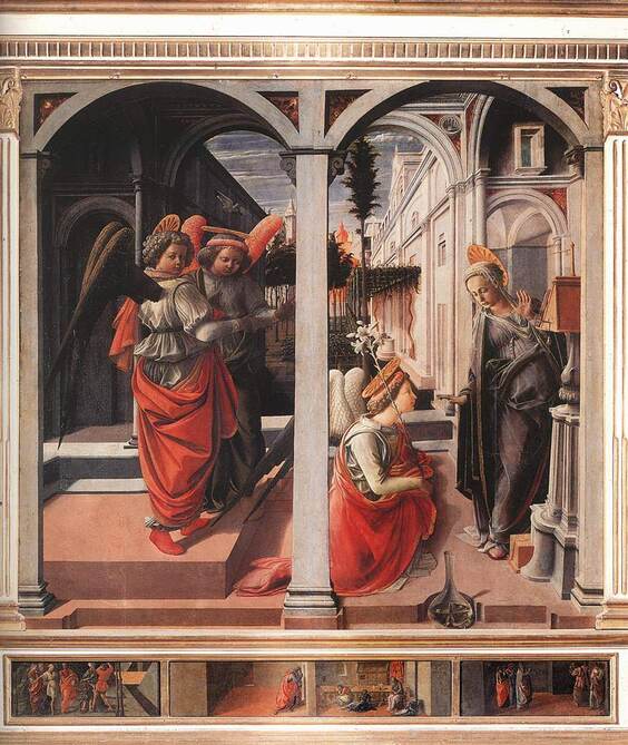 Annunciation by Fra Filippo Lippi, Martelli Chapel, San Lorenzo, Florence