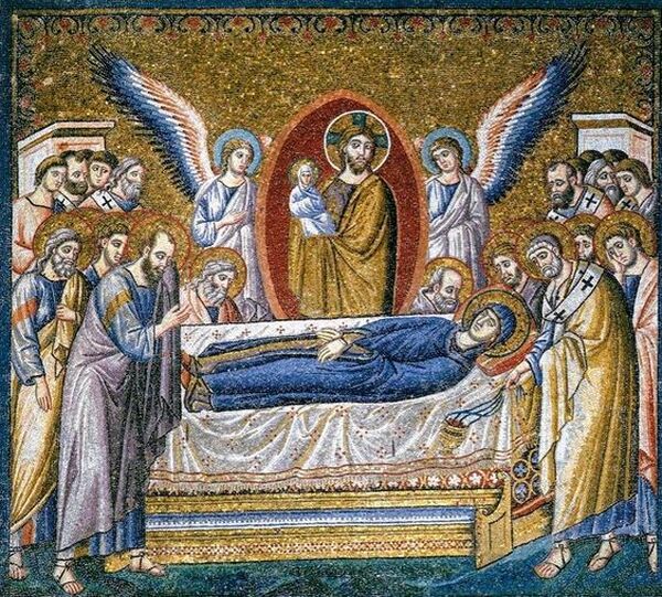 Assumption of the Virgin, mosaic by Pietro Cavallini, Santa Maria in Trastevere, Rome