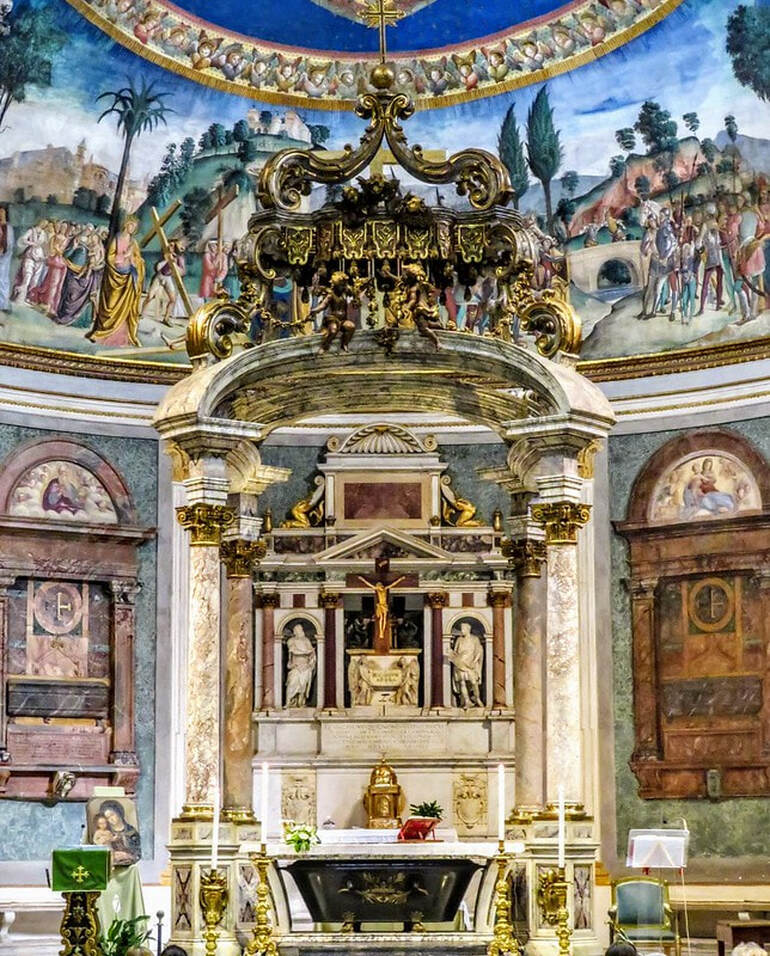 Baldacchino, church of Santa Croce in Gerusalemme, Rome