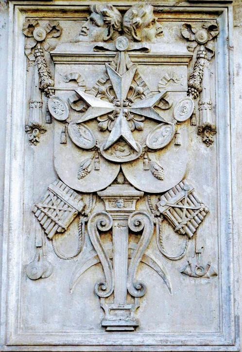 Bas-relief by Piranesi, Piazza dei Cavalieri di Malta, Rome