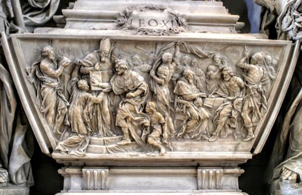 Bas-relief, Monument to Pope Leo XI, St Peter's Basilica, Rome