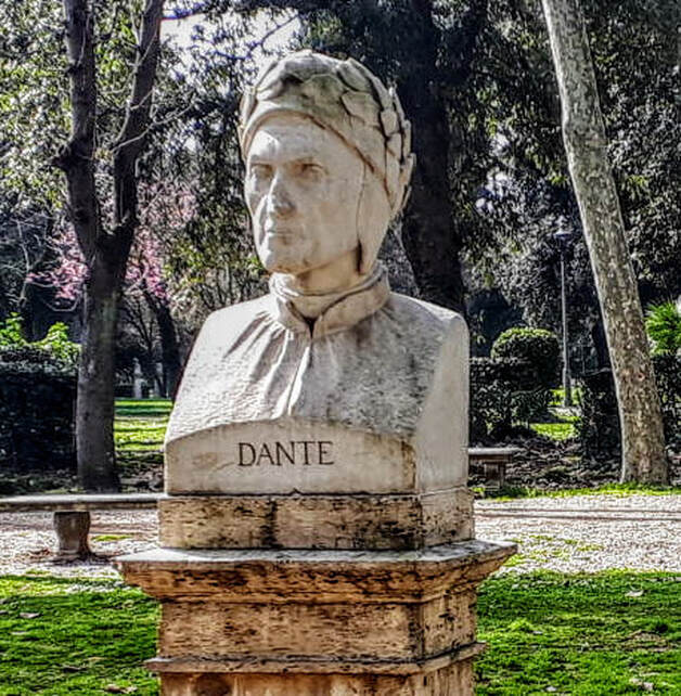 Bust of Dante, Passeggiata del Pincio, Rome