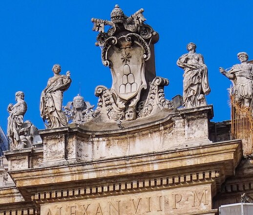 Coat of arms of Pope Alexander VII, Piazza San Pietro, Rome