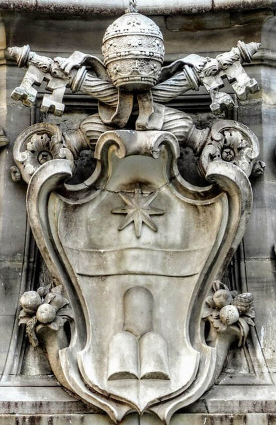 Coat of arms of Pope Clement XI, Fontana del Pantheon, Rome