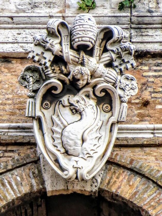 Coat of arms of Pope Gregory XIII, Bell Tower, Palazzo Senatorio, Rome