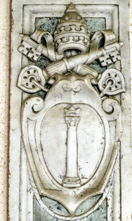 Coat of arms of Pope Martin V, cloister of church of St John Lateran, Rome