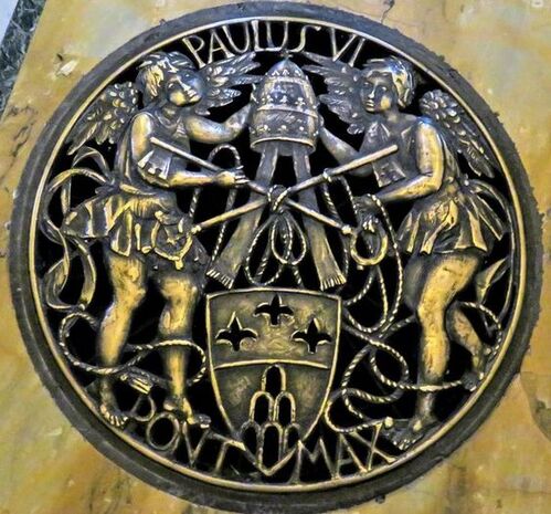 Coat of arms of Pope Paul VI (r. 1963-78), Lateran Baptistery, Rome