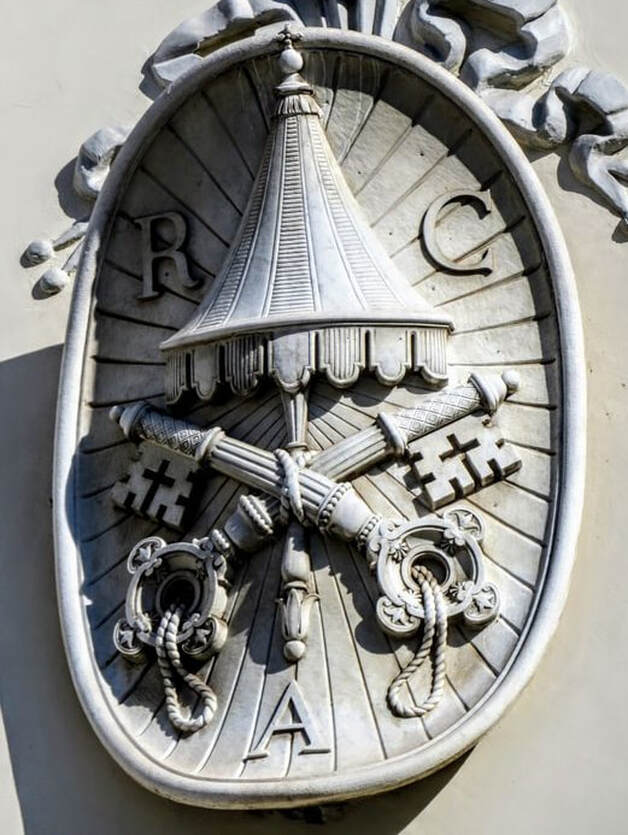 Coat of arms of the Reverenda Camera Apostolica, Palazzo della Manifattura Pontificia dei Tabacchi, Rome