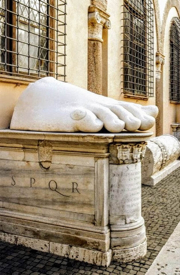 Colossal marble foot (statue of Constantine), Palazzo dei Conservatori, Rome.JPG