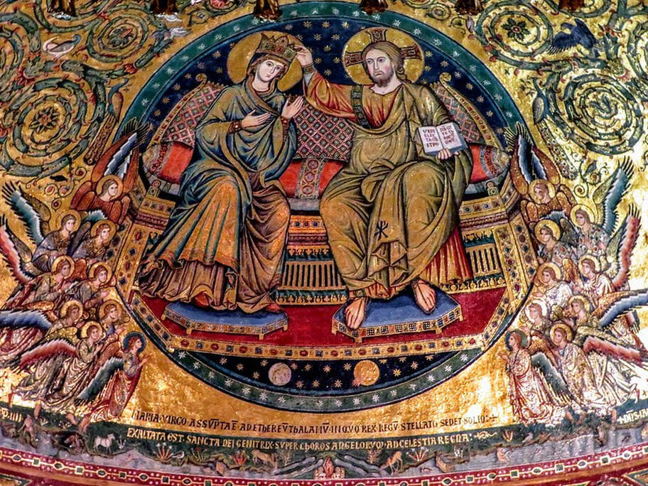 Coronation of Virgin Mary, Mosaic in the church of Santa Maria Maggiore, Rome