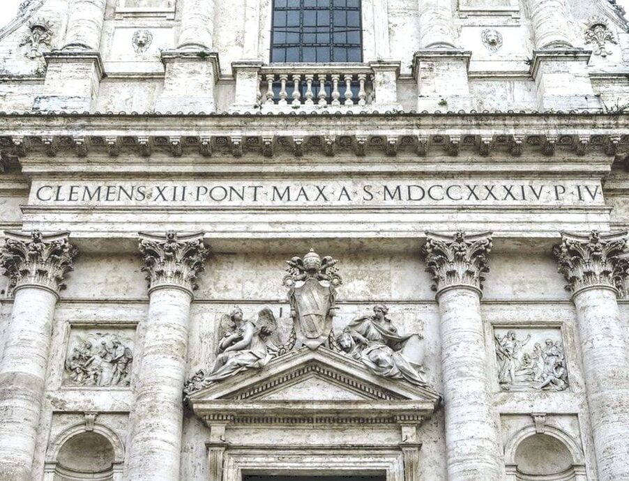 Detail of the facade of the church of San Giovanni dei Fiorentini, Rome
