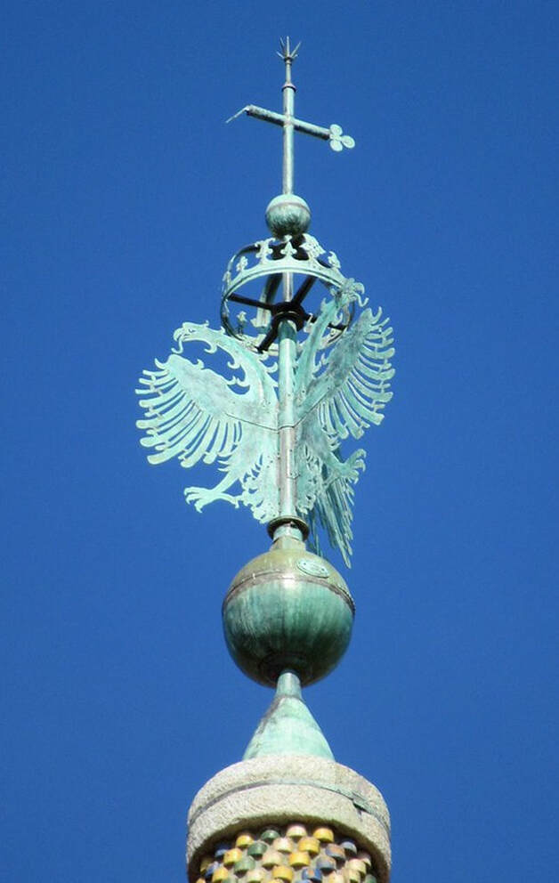 Double-headed eagle, bell tower, Sant' Maria dell' Anima, Rome