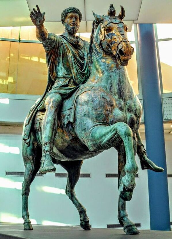 Equestrian statue of  Emperor Marcus Aurelius, Capitoline Museums, Rome 
