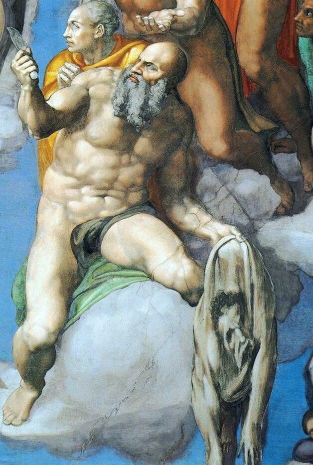 Fresco of St Bartholomew by Michelangelo, Sistine Chapel, Rome