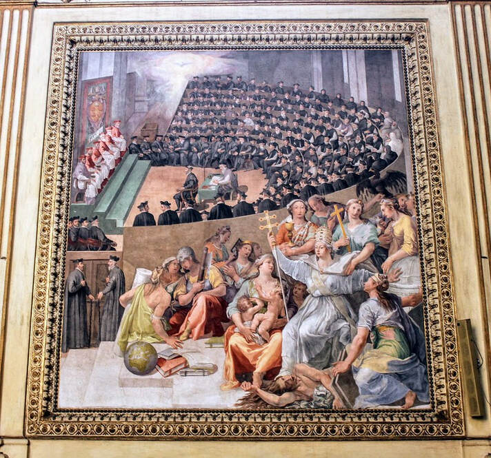 Fresco of the Council of Trent, Cappella Altemps, church of Santa Maria in Trastevere, Rome