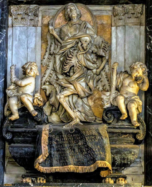 Funerary monument to Camillo del Corno by Domenico Guidi, church of Gesù e Maria, Rome