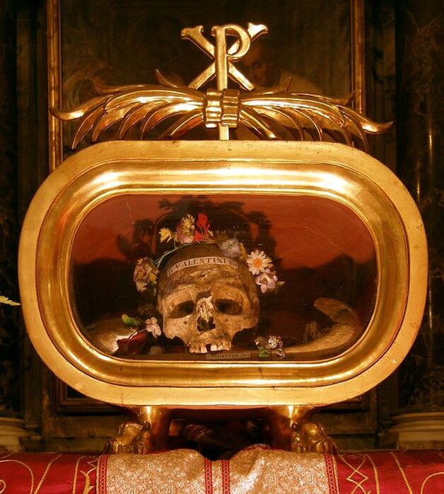 Head of St Valentine, church of Santa Maria in Cosmedin, Rome