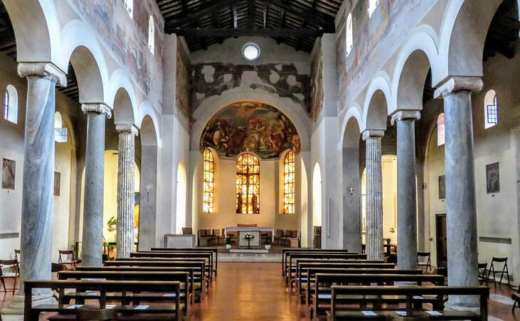 Interior, church of San Giovanni a Porta Latina, Rome