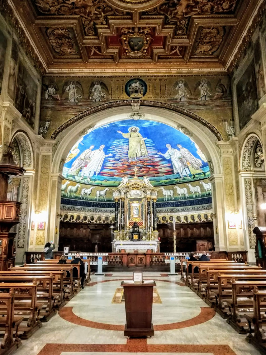 Interior, church of Santi Cosma e Damiano, Rome