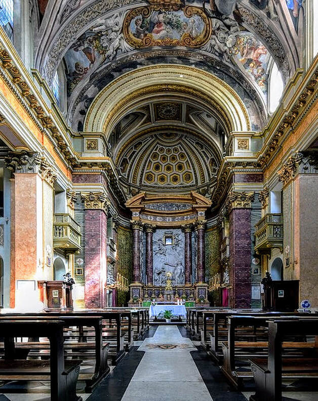 Interior of the church of San Pantaleo, Rome