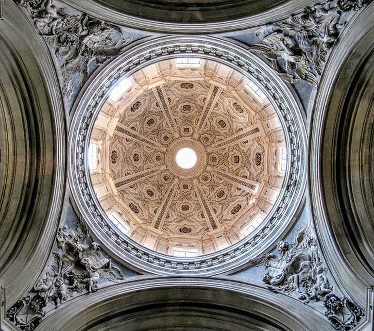 Interior of dome, church of Santi Luca e Martina, Rome 