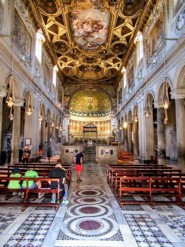 Interior of the church of San Clemente, Rome