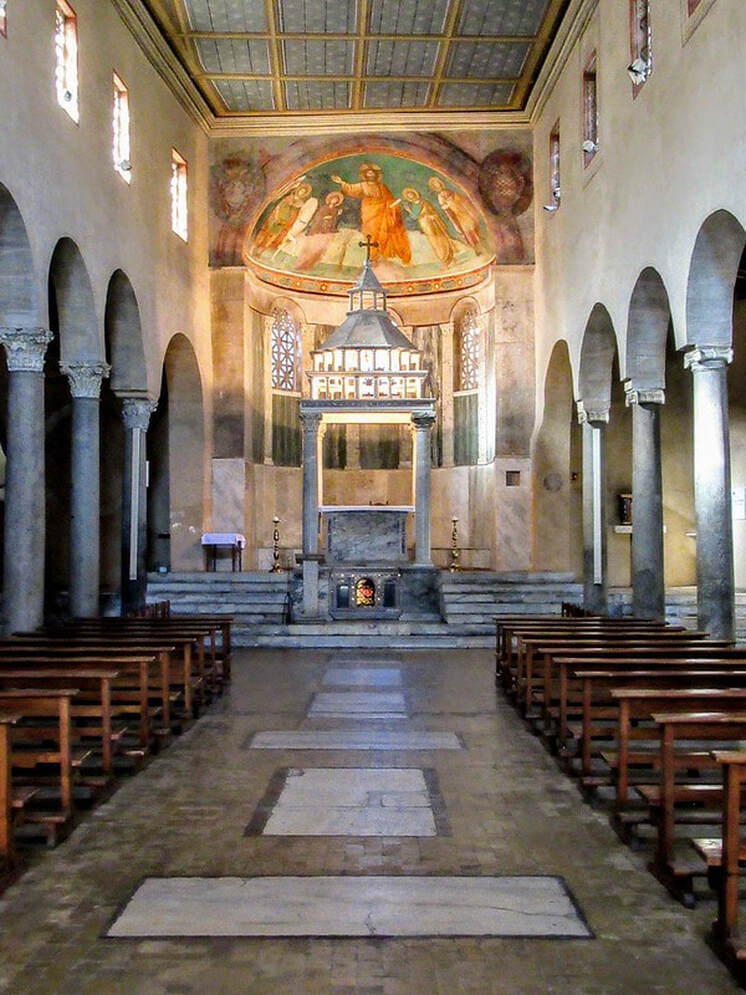 Interior of the church of San Giorgio in Velabro, Rome
