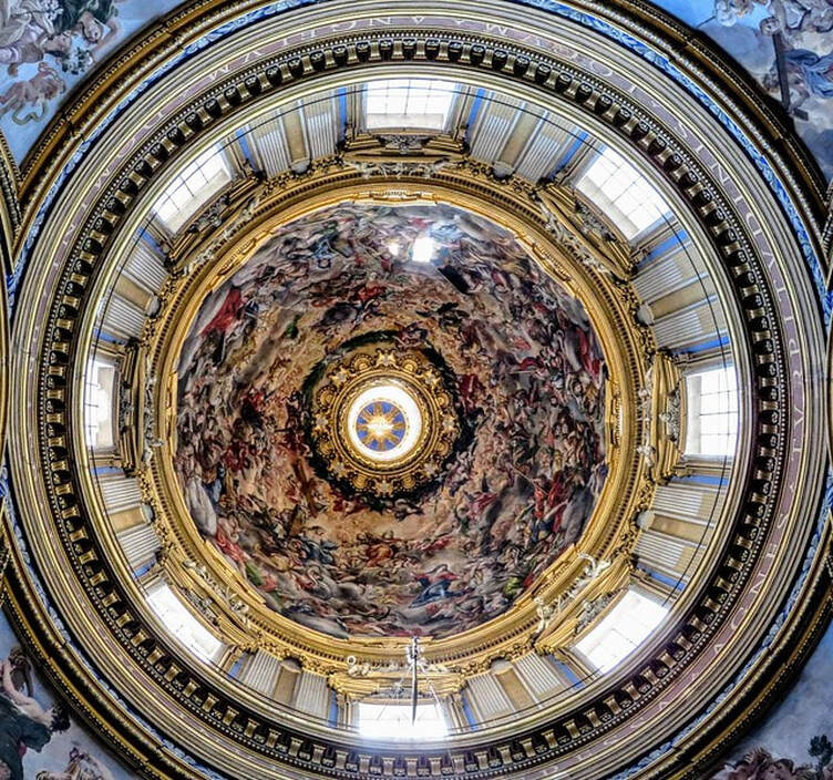 Interior of the dome, church of Sant' Agnese in Agone, Rome
