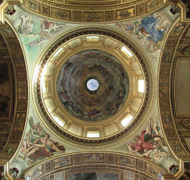 Interior of the dome of Sant' Andrea della Valle, Rome