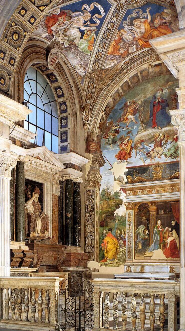 Left wall, Carafa Chapel, Santa Maria sopra Minerva, Rome