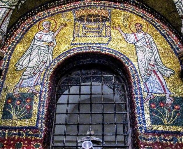 Mosaic of St Peter and St Paul, Chapel of St Zeno, Santa Prassede, Rome