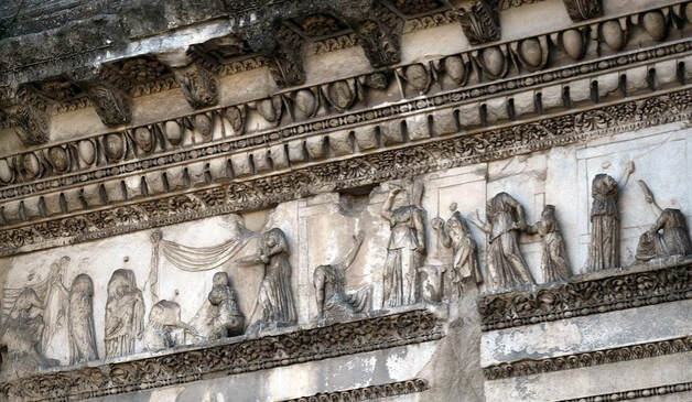 Myth of Arachne, frieze of the Forum of Nerva, Rome